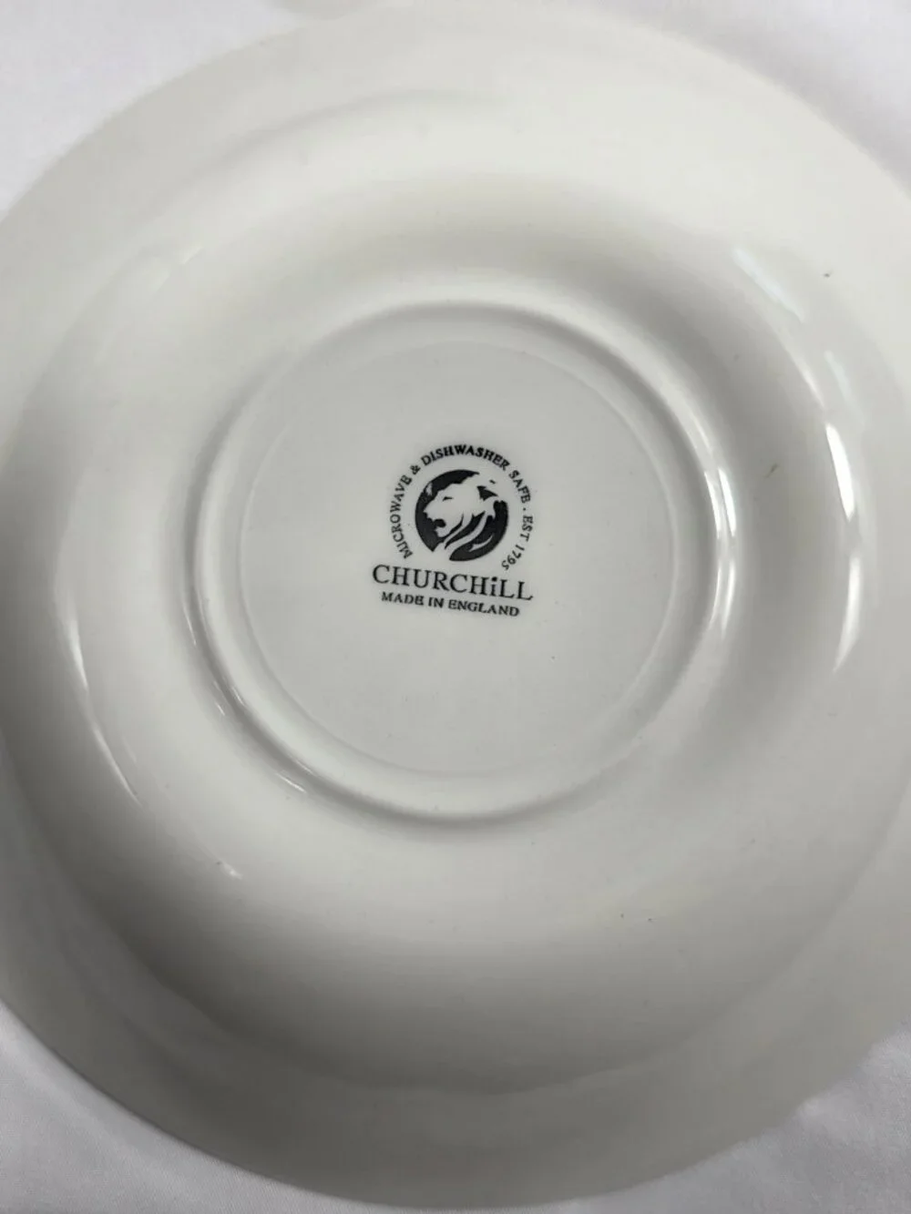 TWO Churchill Willow Blue Coupe Soup Bowls Georgian Shape Blue Willow England